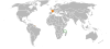 Location map for the Comoros and France.