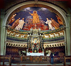 Jézus Krisztus második eljövetelének képe a római Szent Kozma és Damján bazilikában