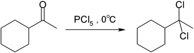 シクロヘキシルメチルケトンからgem-ジクロリドへの反応