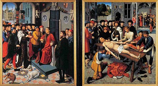 2. Justice de Cambyse, 1498, diptyque, Groeningemuseum, Bruges.