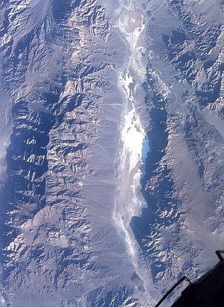 A satellite photograph of Death Valley.