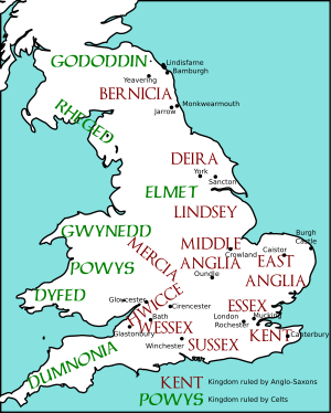 Map of England and Wales, showing Anglo-Saxon ...