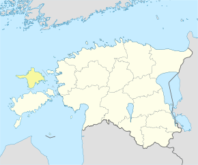 Harta regiunii Hiiu în cadrul Estoniei