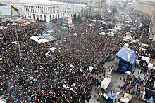 Maidan protesters in Kyiv, 19 January 2014 Euromaidan 19 January 3.jpg