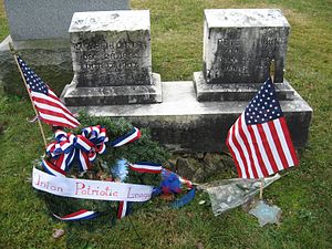 At six months pregnant, Elizabeth Thorn acted as caretaker in her husband's absence and buried more than 100 casualties. Peter Thorn served in the 138th PA Volunteers.