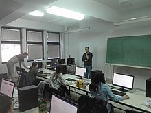 Our colleagues giving an intro and guides how to use Wikipedia at the Physics Department