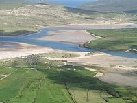 Aerial view of Glengad, including the Sruwaddacon estuary