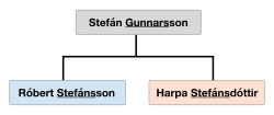 A family tree showing the Icelandic patronymic naming system Icelandic Patronyms.svg