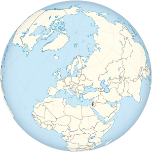 Israel on the globe (de-facto) (Europe centered).svg