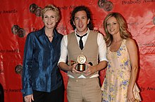 Jane Lynch, Ian Brennan and Jessalyn Gilsig at the 69th Annual Peabody Awards for Glee Jane Lynch, Ian Brennan and Jessalyn Gilsig at the 69th Annual Peabody Awards.jpg