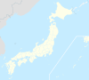 Mapa konturowa Japonii, na dole nieco na lewo znajduje się punkt z opisem „Osaka”, natomiast blisko centrum na dole znajduje się punkt z opisem „Tokio”