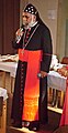Il cardinale Isaac Cleemis Thottunkal, arcivescovo maggiore della Chiesa cattolica siro-malankarese, indossa una talare senza mozzetta e un peculiare copricapo proprio del suo rito orientale.
