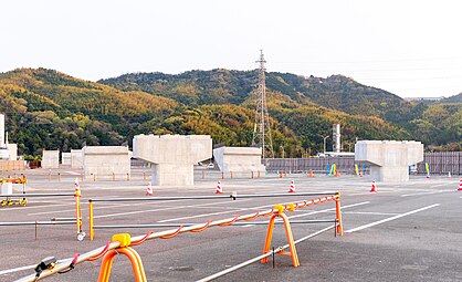 高速道路の建設進む下大野町