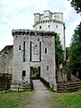 Château de Largouët comprenant la tour et l'ensemble des ruines y compris basse-cour, douves, étang et sa digue, ruines de la chapelle, murs de clôture du domaine, puits, façades et toitures de la maison de garde dite « La porterie », portail à double entrée cochère et piétonne, quatre piliers placés au carrefour des deux allées principales du bois, deux piliers placés à l'entrée du domaine