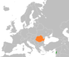 Location map for Lebanon and Romania.