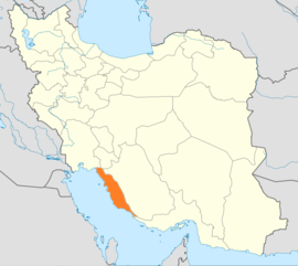 बुशहरचे इराण देशाच्या नकाशातील स्थान