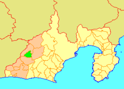 Location of Tatsuyama in Shizuoka Prefecture