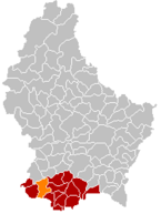Lage von Sassenheim im Großherzogtum Luxemburg