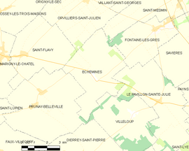 Mapa obce Échemines