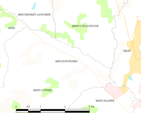 Poziția localității Vars-sur-Roseix