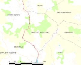 Mapa obce Sainte-Eulalie-d’Eymet