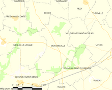Carte de la commune de Montainville, 2012.
