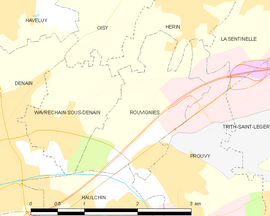 Mapa obce Rouvignies