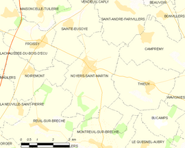 Mapa obce Noyers-Saint-Martin