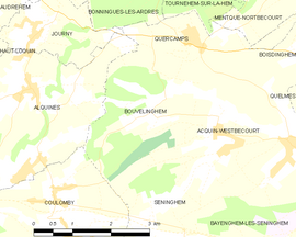 Mapa obce Bouvelinghem