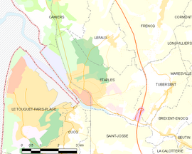 Mapa obce Étaples