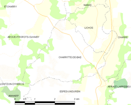 Mapa obce Charritte-de-Bas