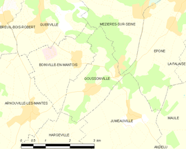 Mapa obce Goussonville