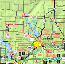 KDOT map of Riley County (legend)