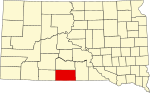 State map highlighting Todd County