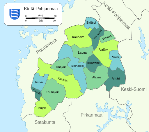 Map of Southern Ostrobothnia-fi