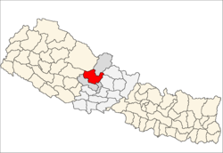 Myagdin piirikunnan sijainti Nepalissa.