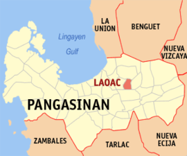 Laoac na Pangasinan Coordenadas : 16°1'59.99"N, 120°33'0.00"E