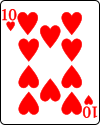 Playing card heart 10