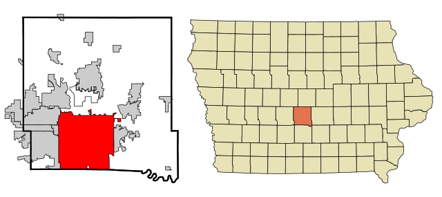 Elhelyezkedése Polk megyében és Iowa államban