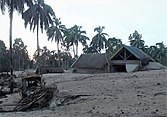 Damage from the eruption of Mount Semeru