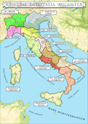 Extent of territory named Italy in the age of the Roman empire