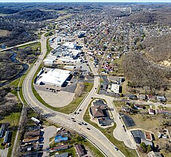 US-14, Wis-80/56, and the Pine River run through town