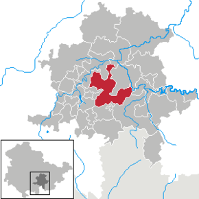 Poziția Saalfelder Höhe pe harta districtului Saalfeld-Rudolstadt