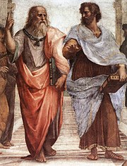 Plato and Aristotle in a detail from The School of Athens by Raphael.