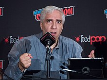 Novella leading a panel about bad science in science fiction at New York Comic Con in 2018 Science or Fiction panel at NYCC (72230).jpg