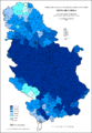 Udeo pravoslavaca u Srbiji po opštinama 1991. godine