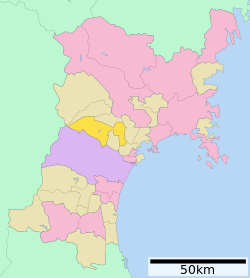 موقعیت تایوا، میاگی در نقشه