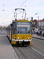 One of the KT8D5 trams operating in Plzeň.