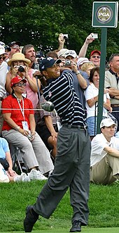 Woods practicing before 2004 Ryder Cup at Oakland Hills Country Club in Bloomfield Township, Michigan TigerWoods2004RyderCup3.jpg