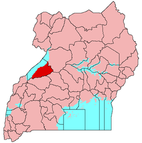 Harta districtului Hoima în cadrul Ugandei